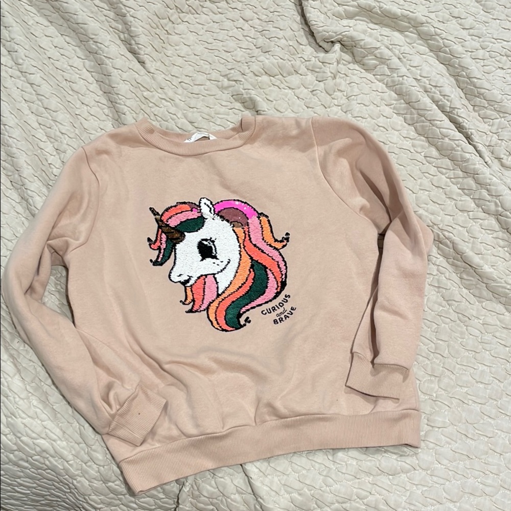 H&M Kids Unicorn Sweater - Pink and Multicolor